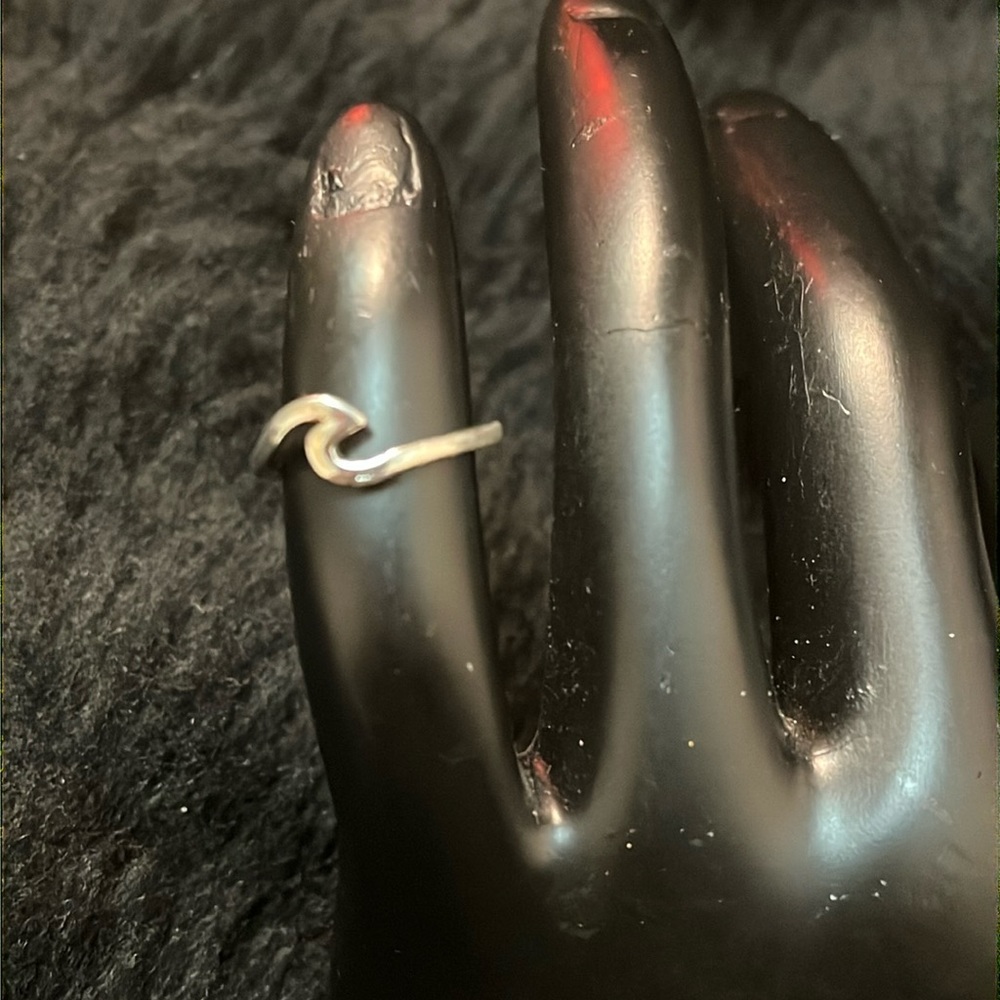 Sterling Silver Wave Adjustable Ring - image 1
